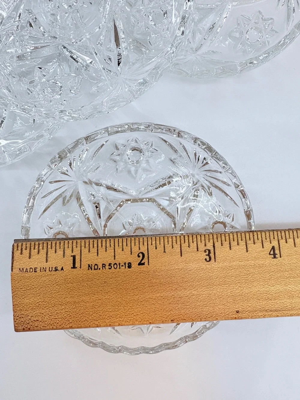 Etched Glass Drink Coasters Trinket Dishes - Set of 4